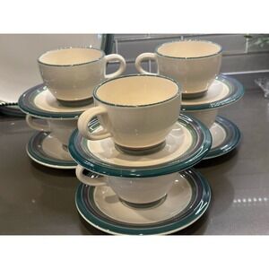 Set of 6 Pfaltzgraff Mountain Shadow Teacups and Saucers